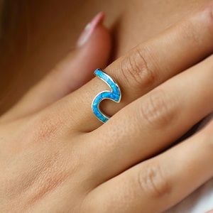 Opal Wave Ring Size 6